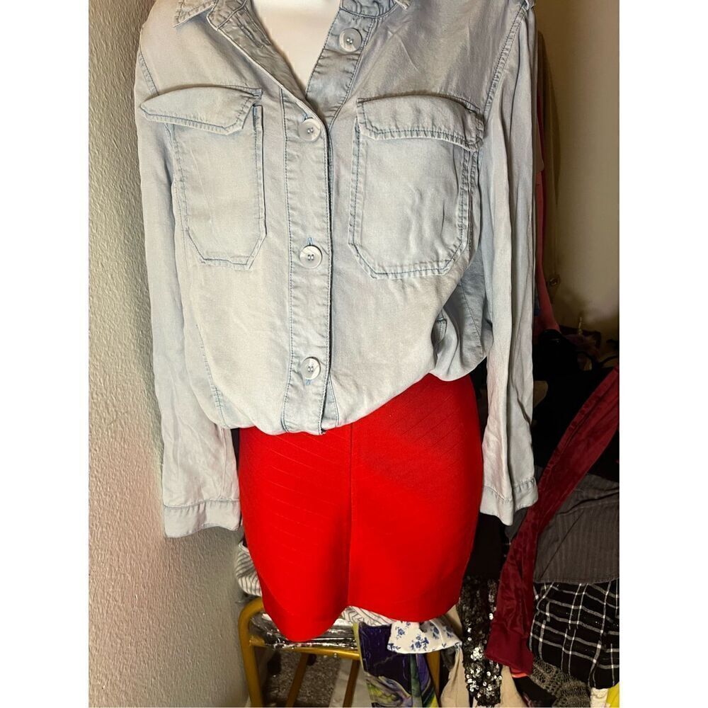 Denim Button Down Long sleeve Blouse